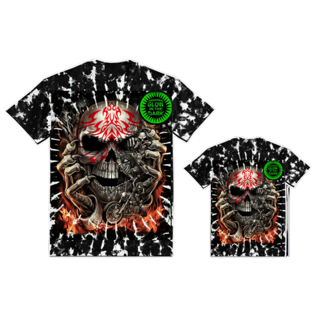 Inferno Skull Tie Dye 4D
